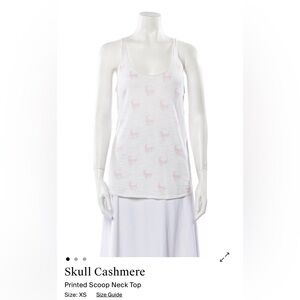 Skull Cashmere’sSleeveless Tank Top with Pink Print Skulls